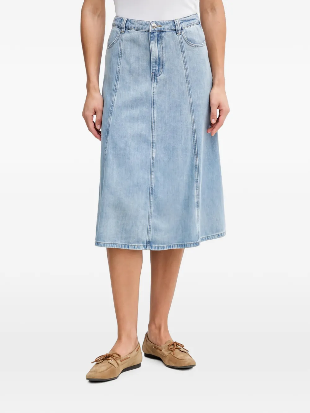 OUI Gonna denim con design a inserti - Blu