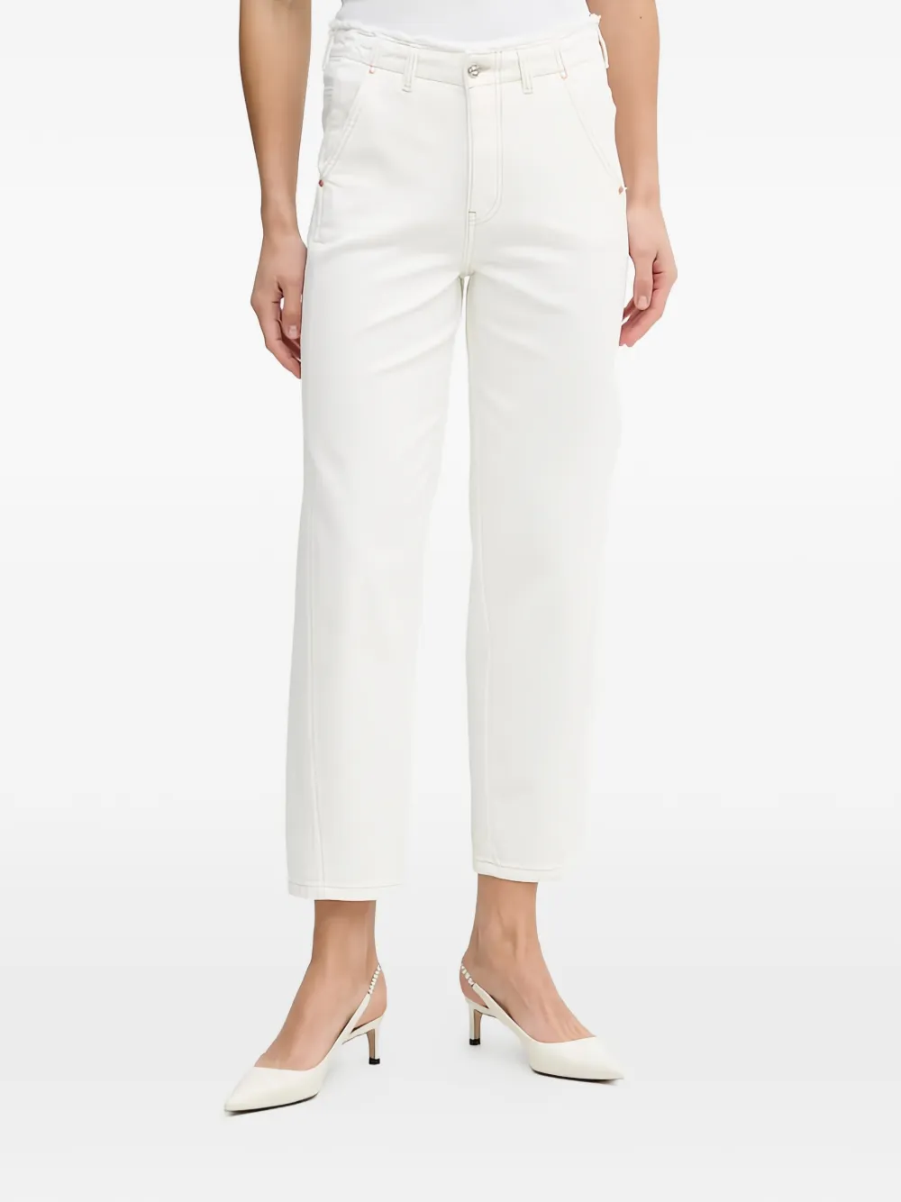 OUI frayed jeans - Bianco