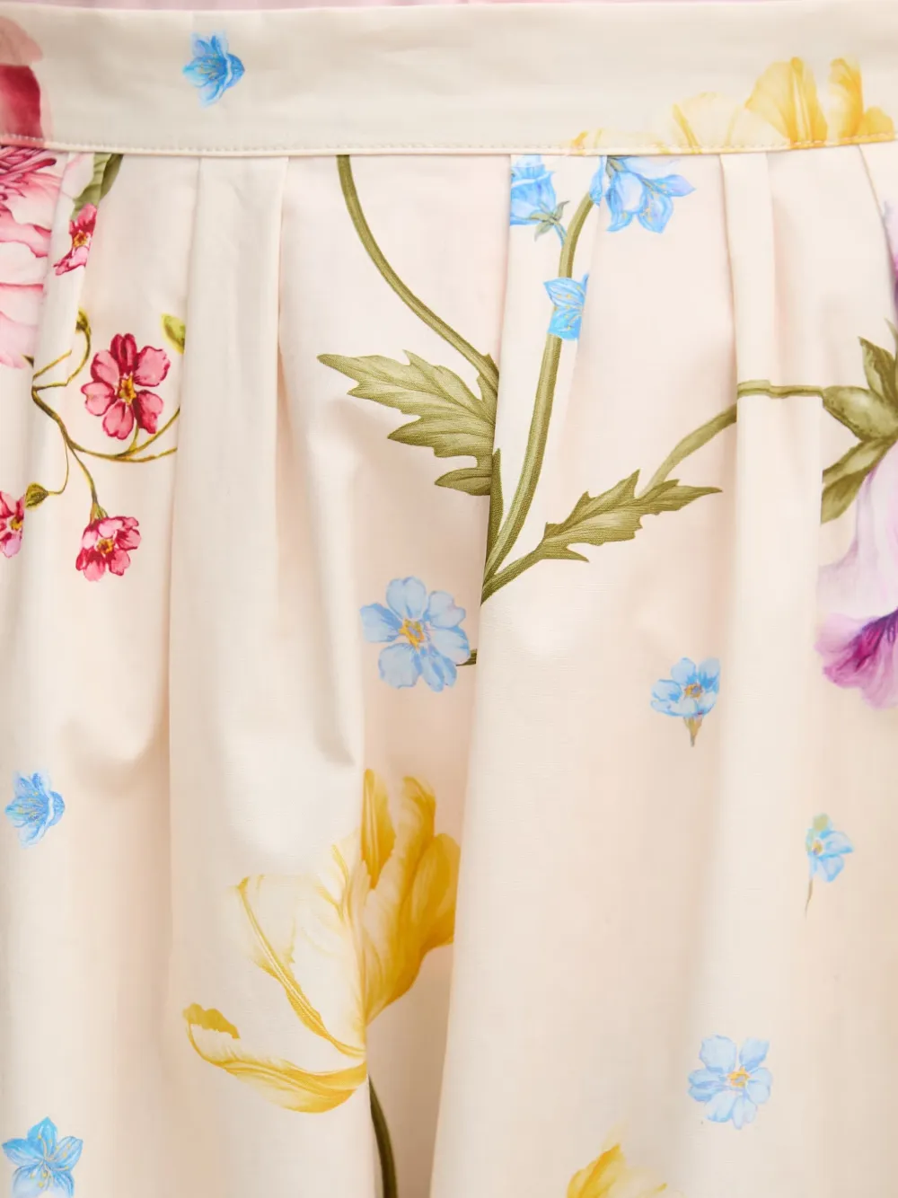 OUI Midi-jurk met bloemenprint Beige