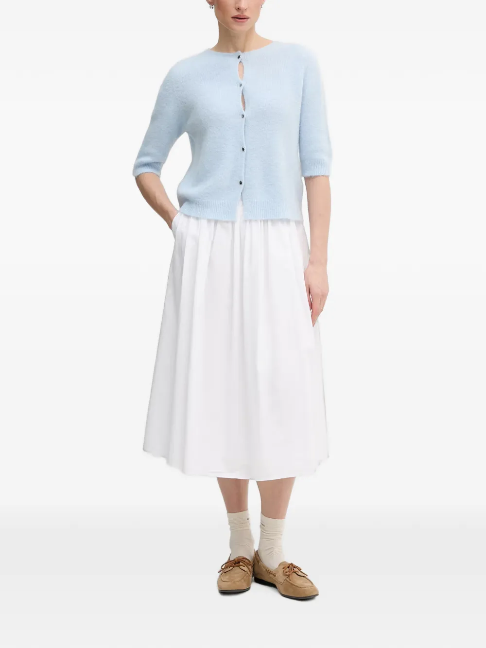 OUI Button-up vest Blauw