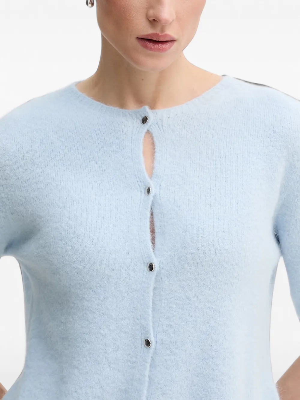 OUI Button-up vest Blauw