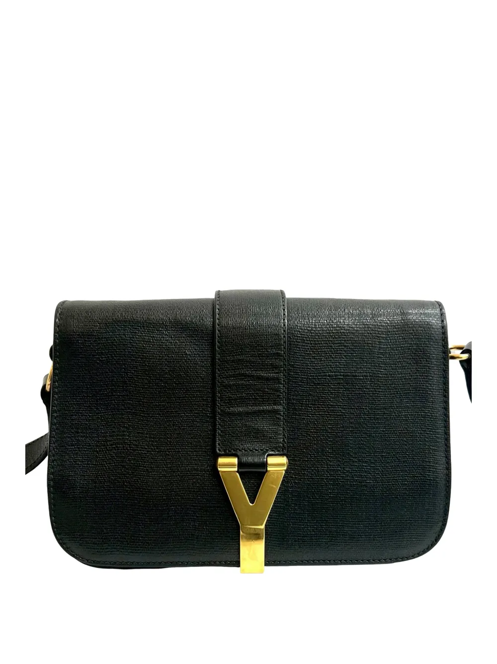 Saint Laurent Pre-Owned 2010-2025 Medium Textured Leather Chyc Ligne crossbody bag - Nero