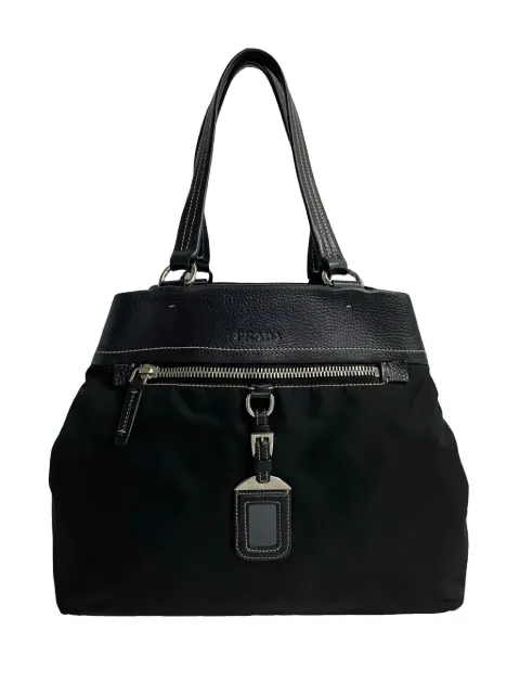 Prada Pre-Owned 2010-2025 Vitello Trimmed Tessuto tote bag
