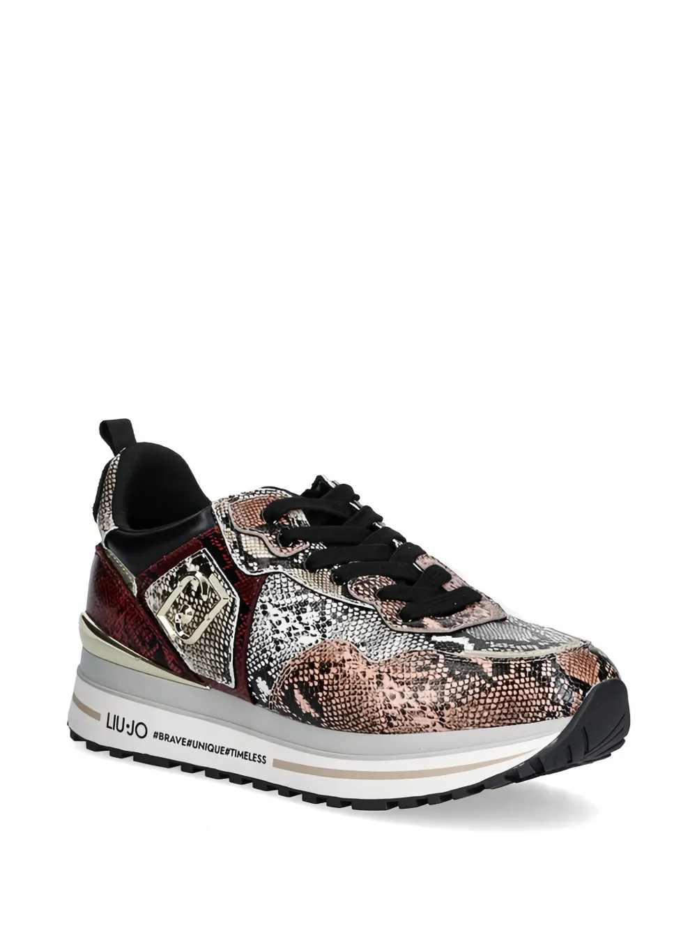 LIU JO Sneakers met slangenleer-effect Beige