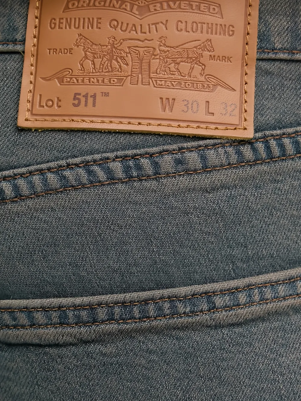Levi's 511 slim-fit jeans met logopatch Groen