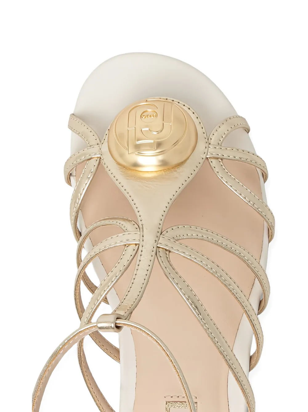 LIU JO Sandalen met T-bar en logo-detail Goud