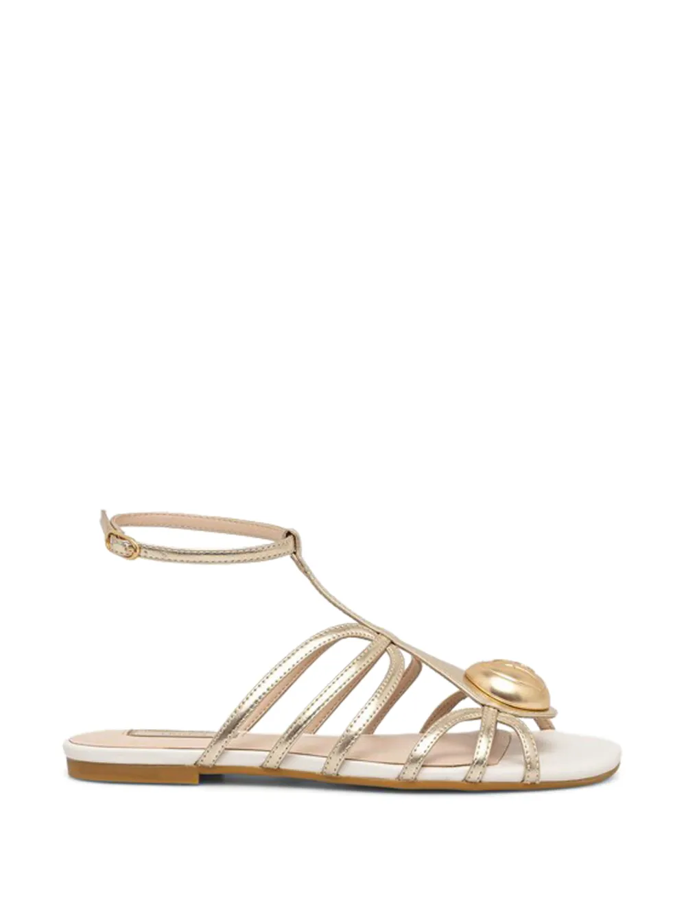 LIU JO t-bar logo detail sandals - Gold