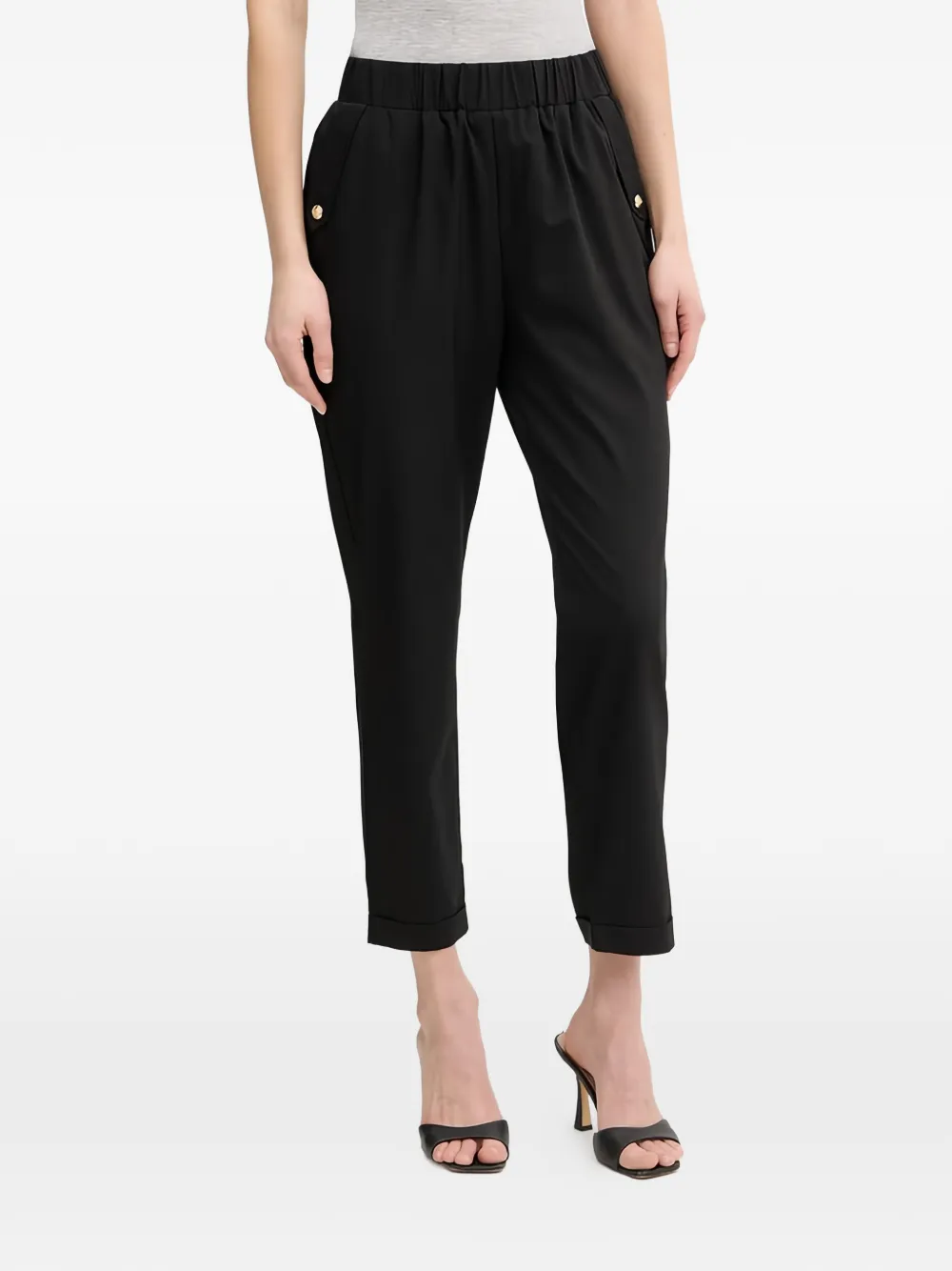 LIU JO cuffed elasticated trousers - Nero