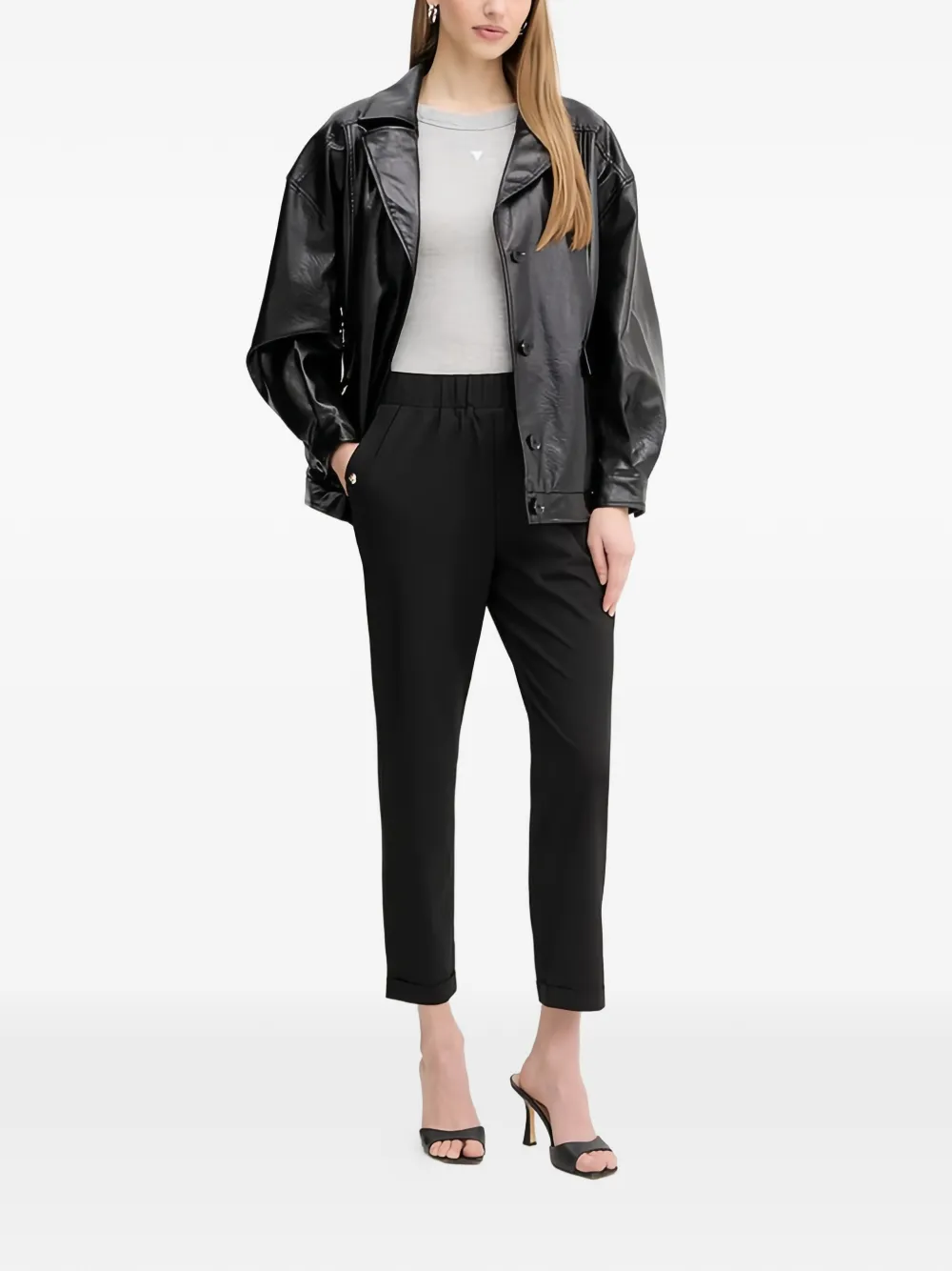 LIU JO Broek met elastische afwerking Zwart