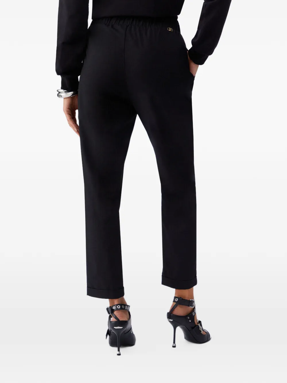 LIU JO Slim-fit broek met omgeslagen pijpen Zwart