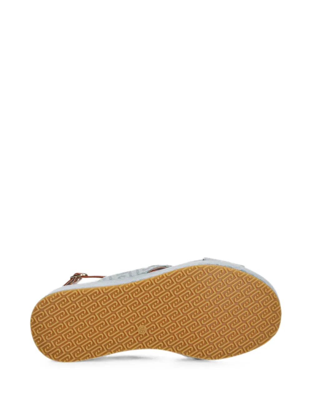LIU JO monogram-pattern platform sandals Blauw
