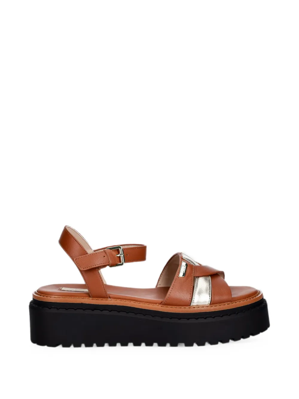LIU JO leather platform sandals - Marrone