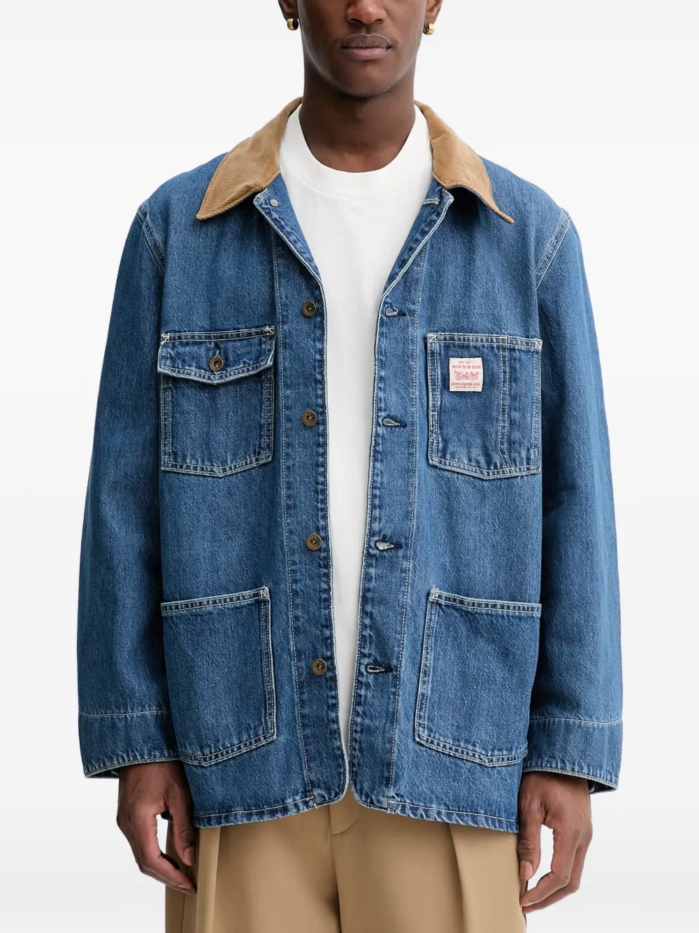 Levi's Updated to Broadway x Workwear corduroy-collar denim jacket