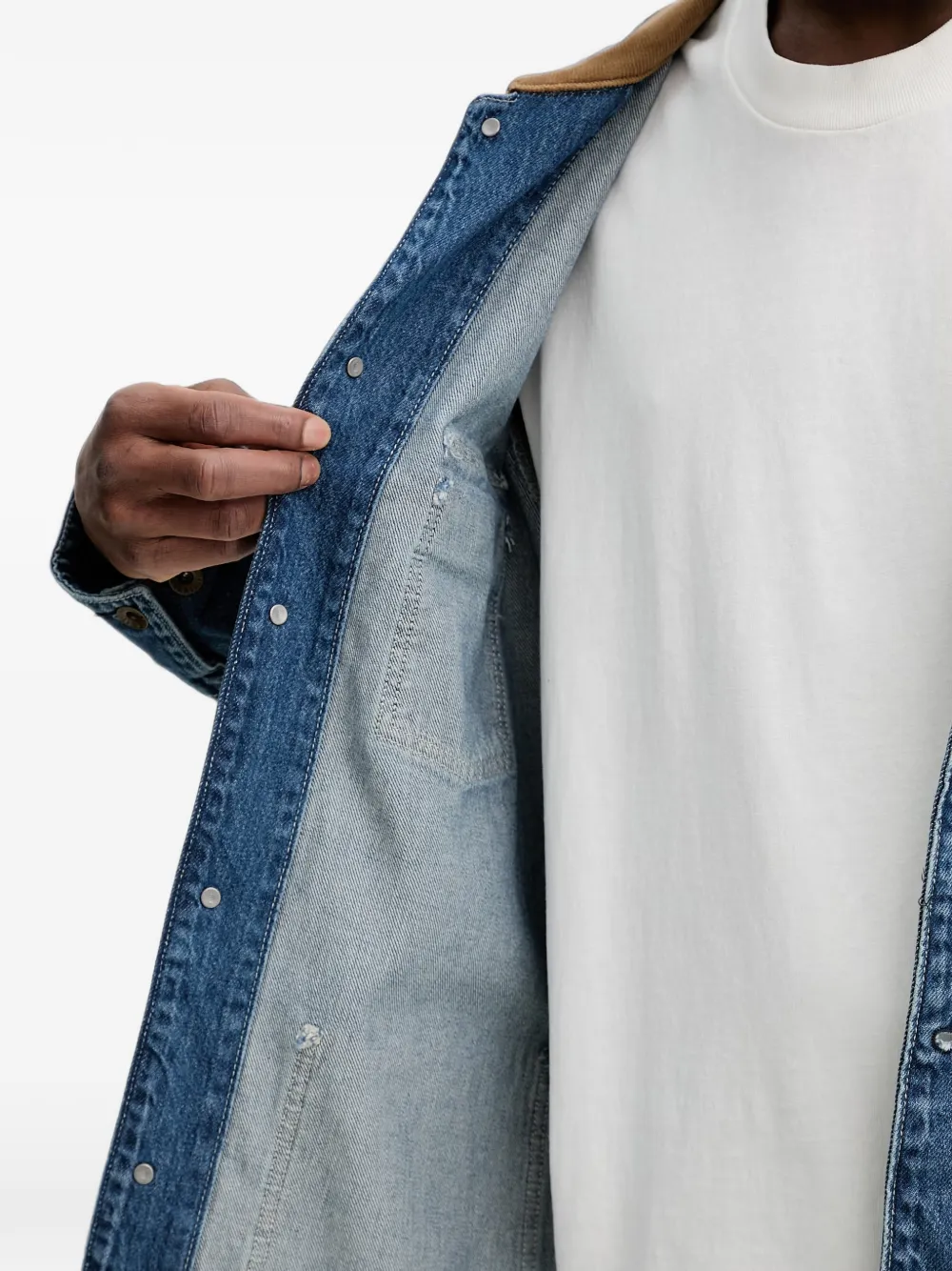 Levi's Updated to Broadway x Workwear denim jack met ribfluwelen kraag Blauw
