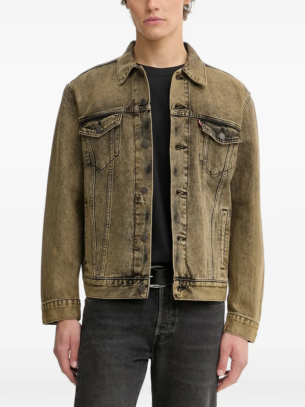 Levi's Trucker Acid-wash Denim Jacket In Brown