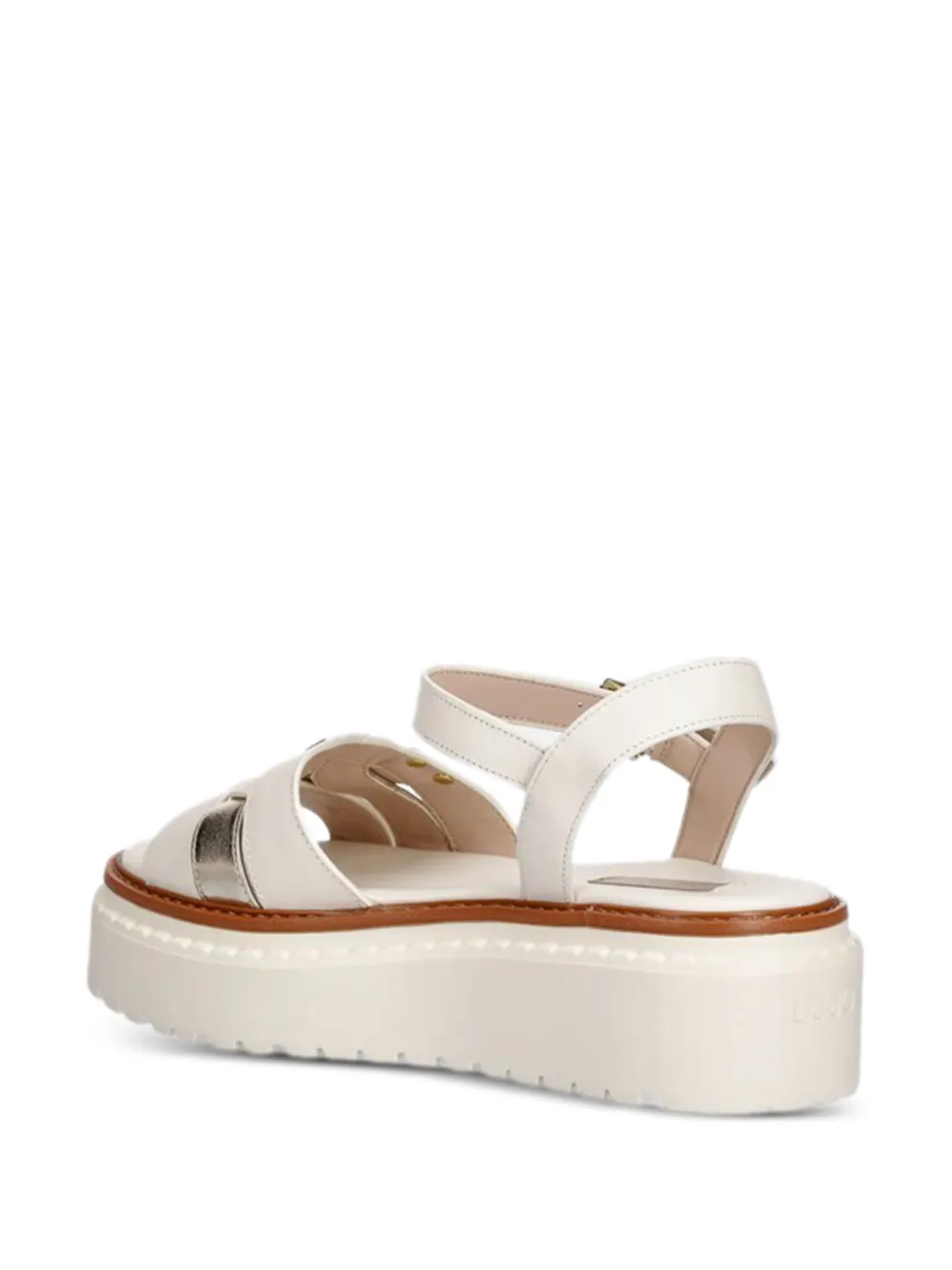 LIU JO Leren sandalen met plateauzool Wit