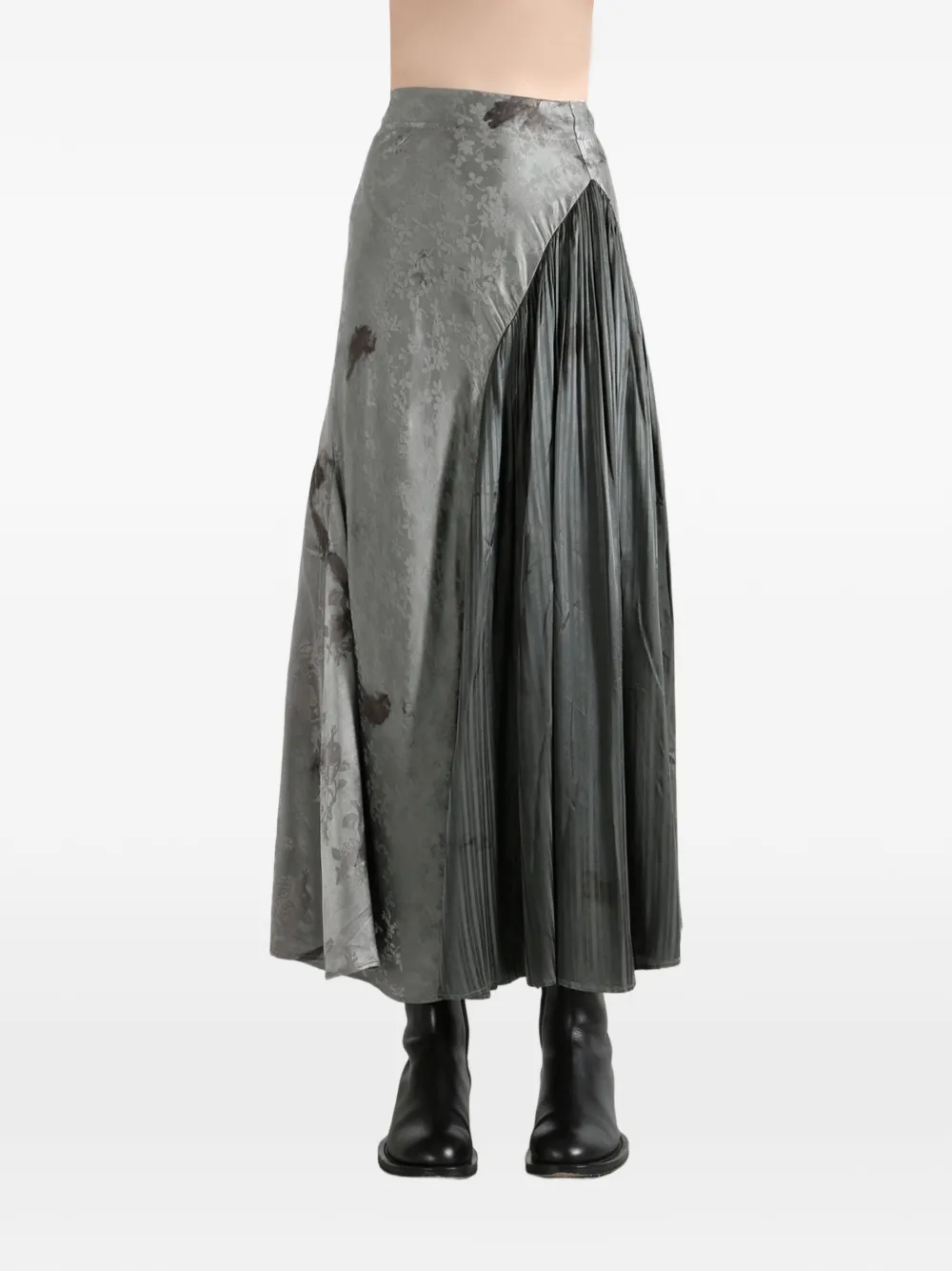  Mutedance Floral-jacquard Skirt - Grey 