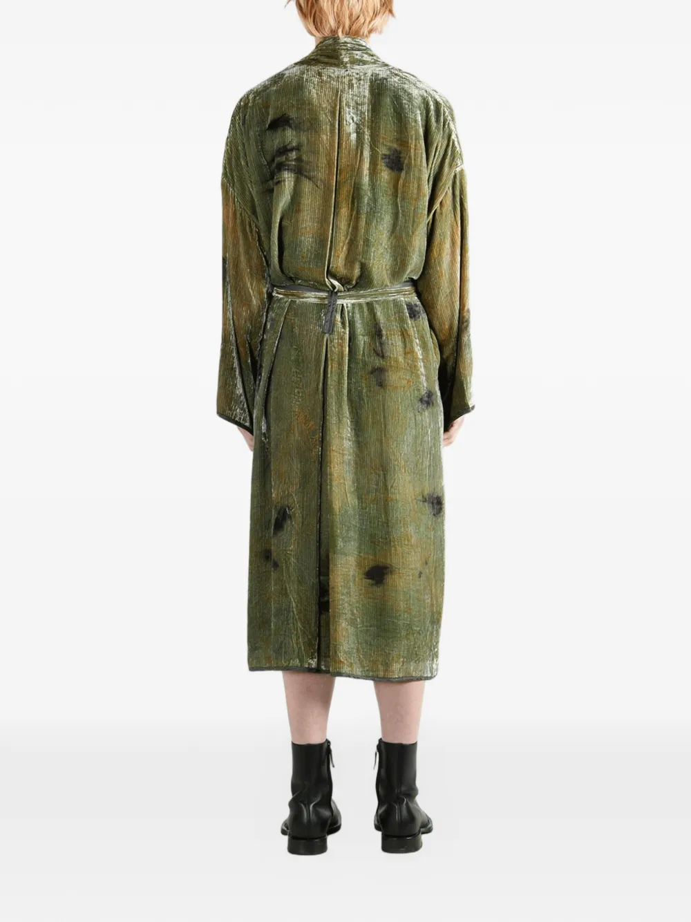 MUTEDANCE Zijden kimono Groen