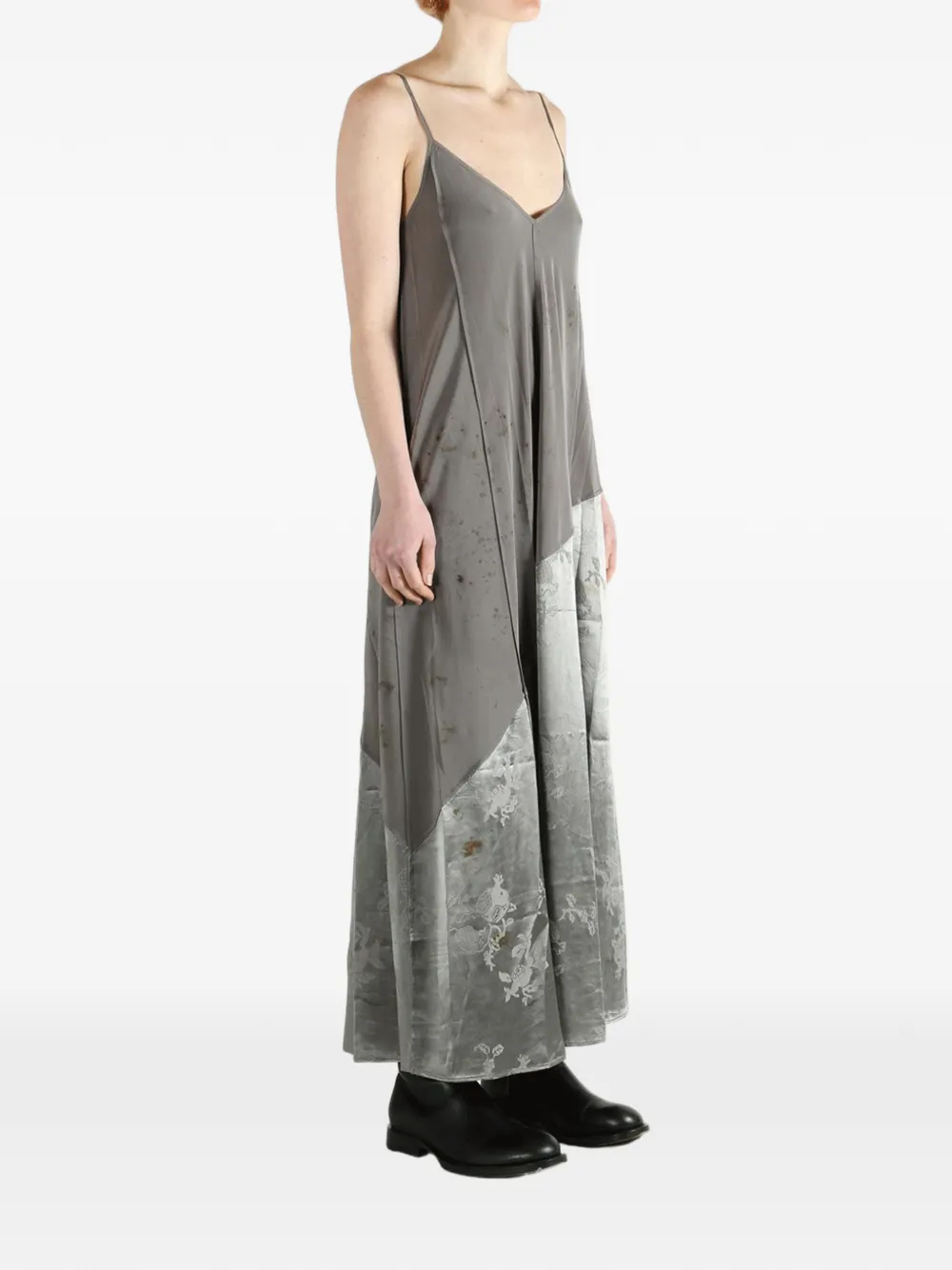  Mutedance Floral-jacquard Maxi Dress - Grey 