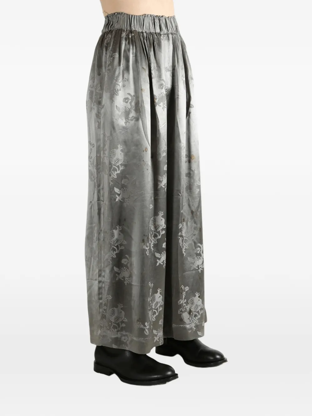  Mutedance Floral-jacquard Trousers - Grey 