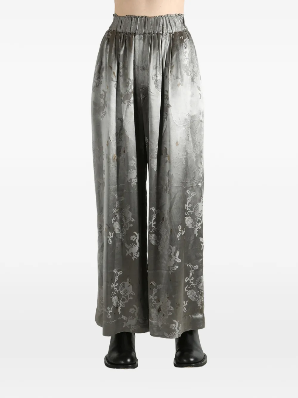  Mutedance Floral-jacquard Trousers - Grey 