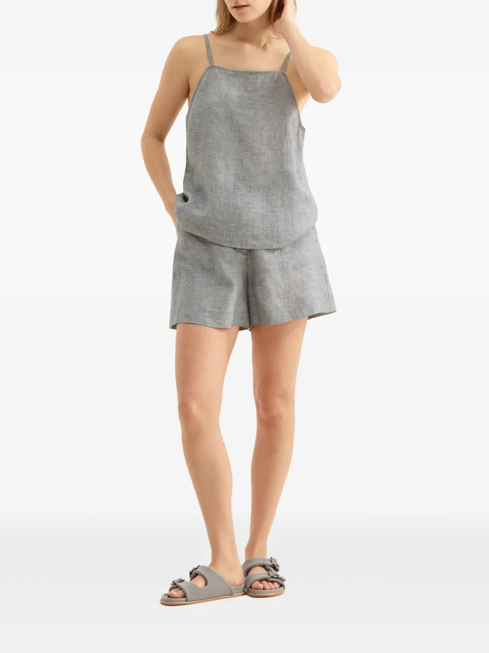  Eres Bermudas Enjouée Con Botones - Gris 