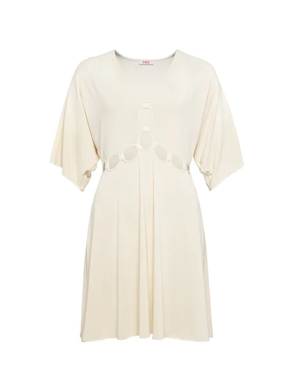 Eres Connection V-neck Cutout Dress in White