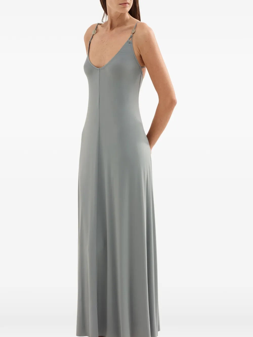 ERES Sculptural Bead-embellished Maxi Dress in Grey, view 4