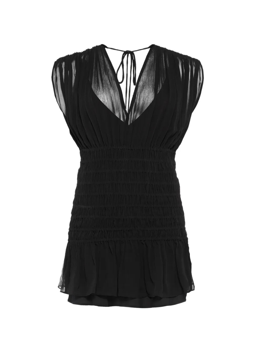 ERES V-neck smocked dress - Schwarz