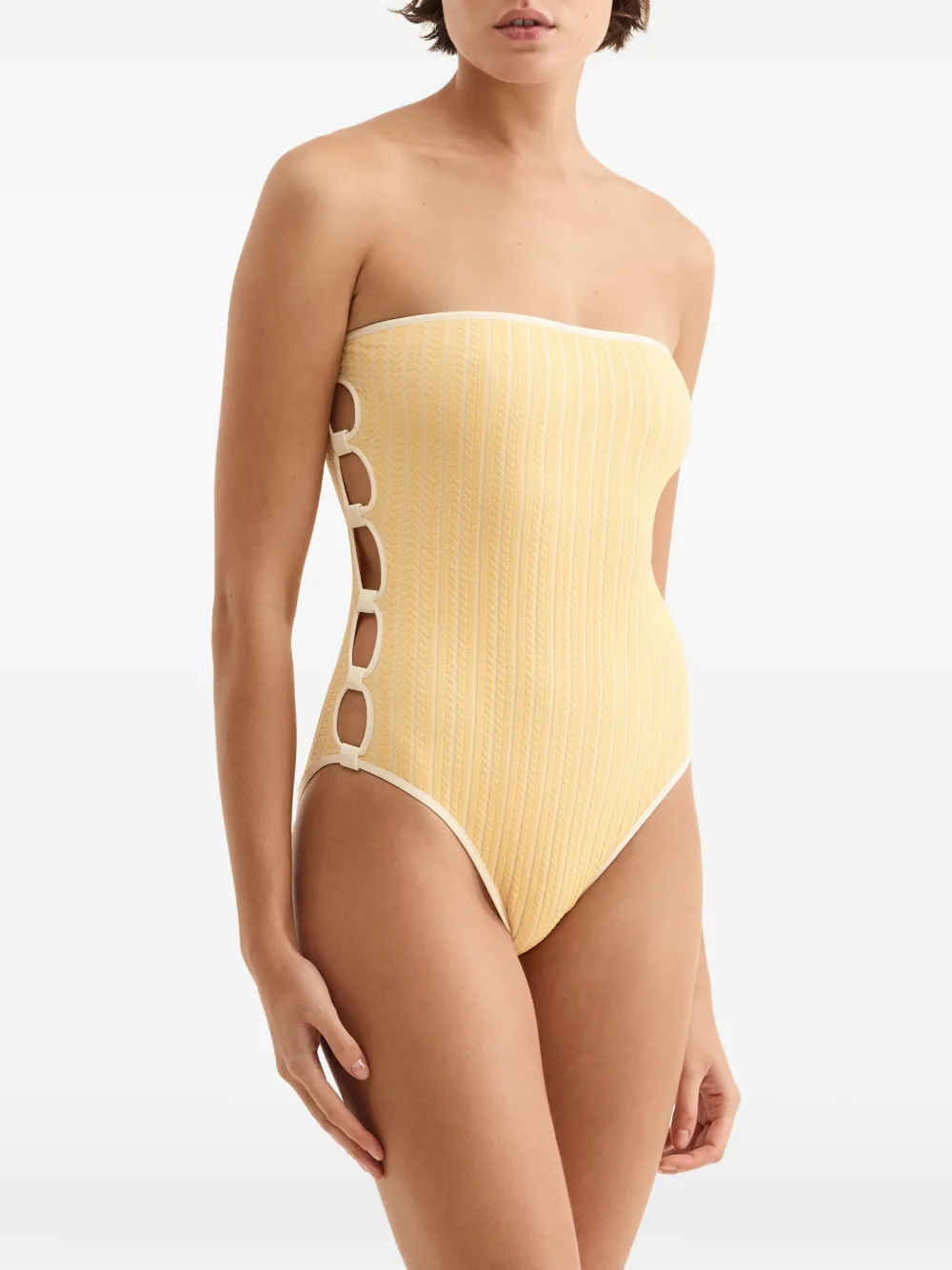 ERES Golden bustier badpak met uitgesneden details Geel