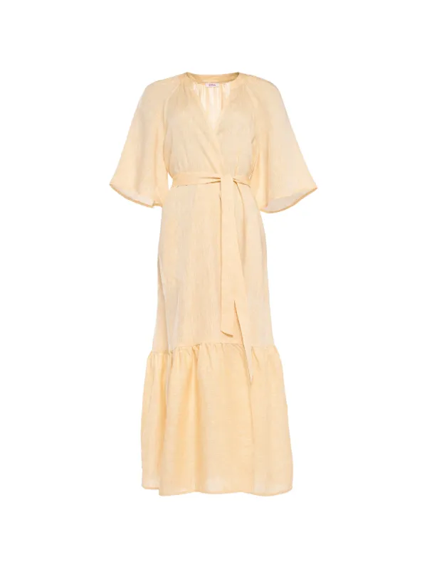Eres Audacieuse Tie Dress in Yellow