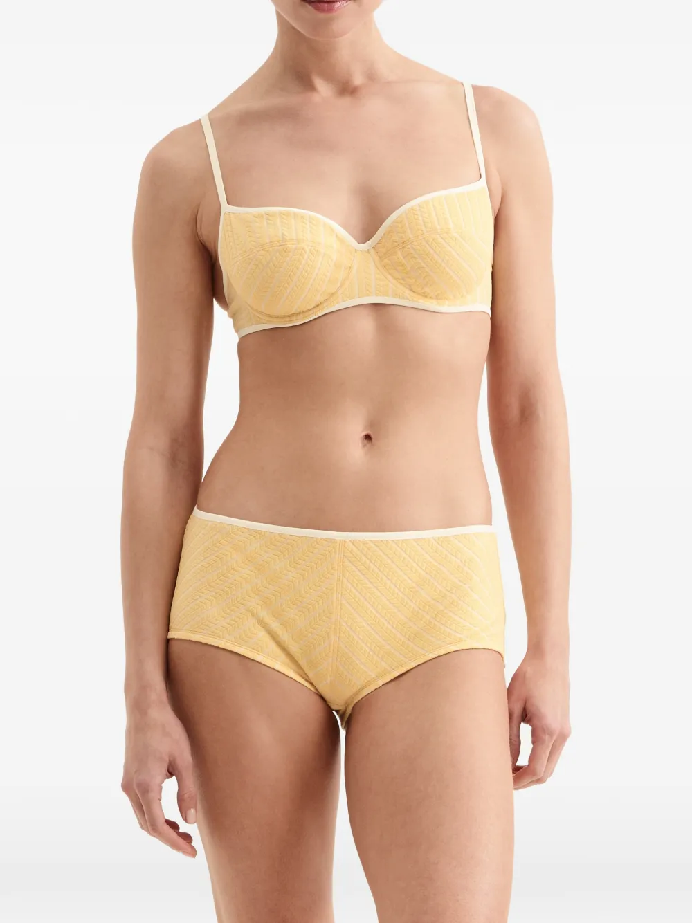 ERES Aftersun bikinislip met chevron streep Geel