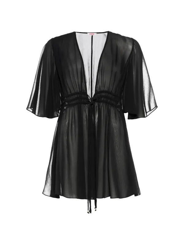 Eres Flared Sleeve Opérette Top in Black
