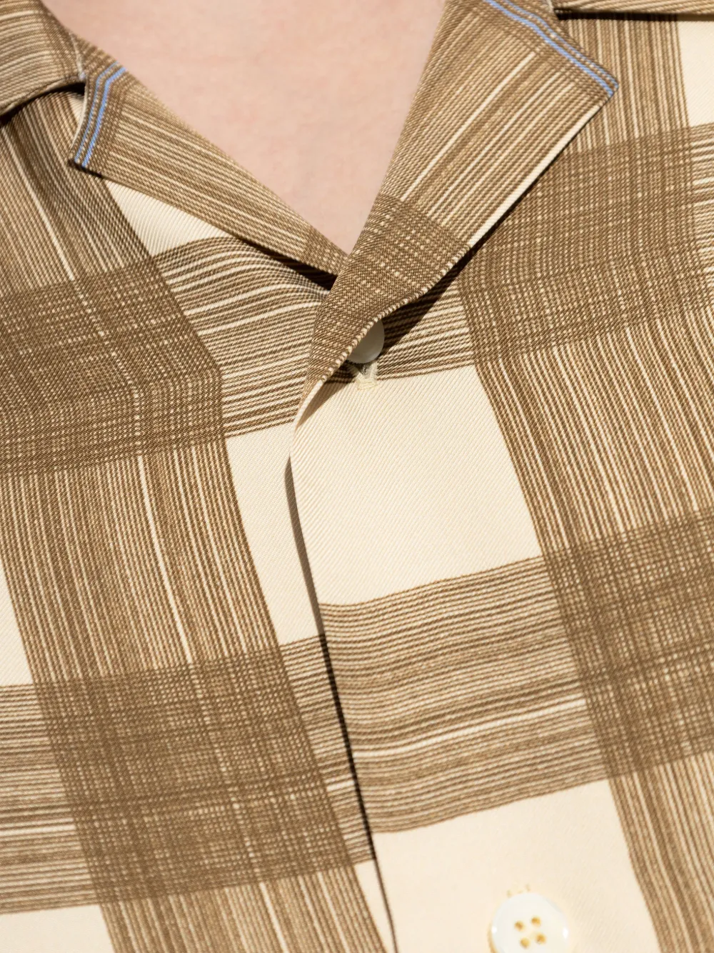 Jil Sander Geruit overhemd met korte mouwen Beige