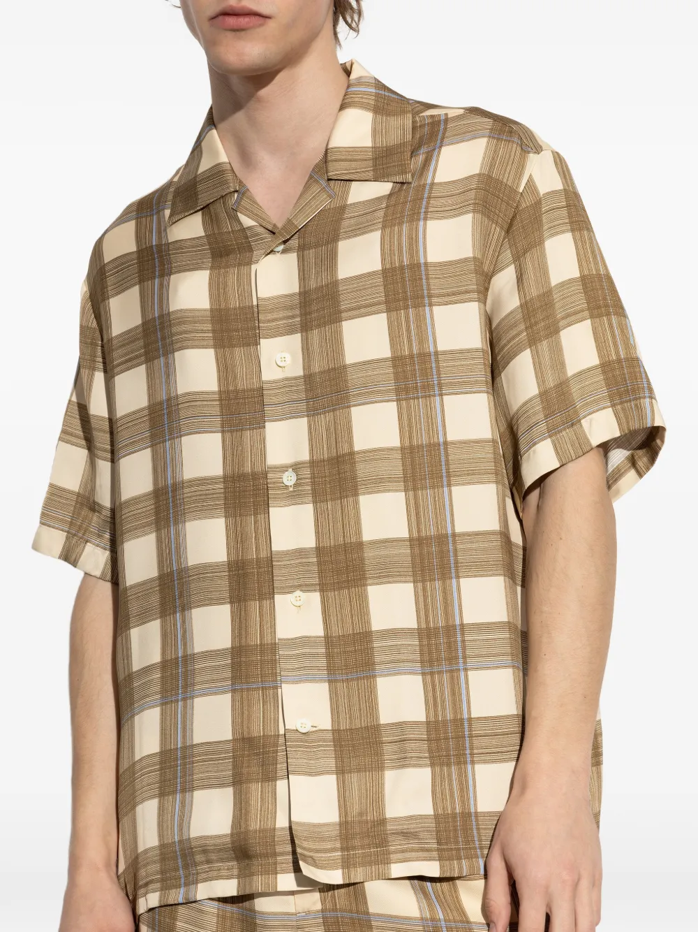  Jil Sander Checked-pattern Short-sleeve Shirt - Neutrals 