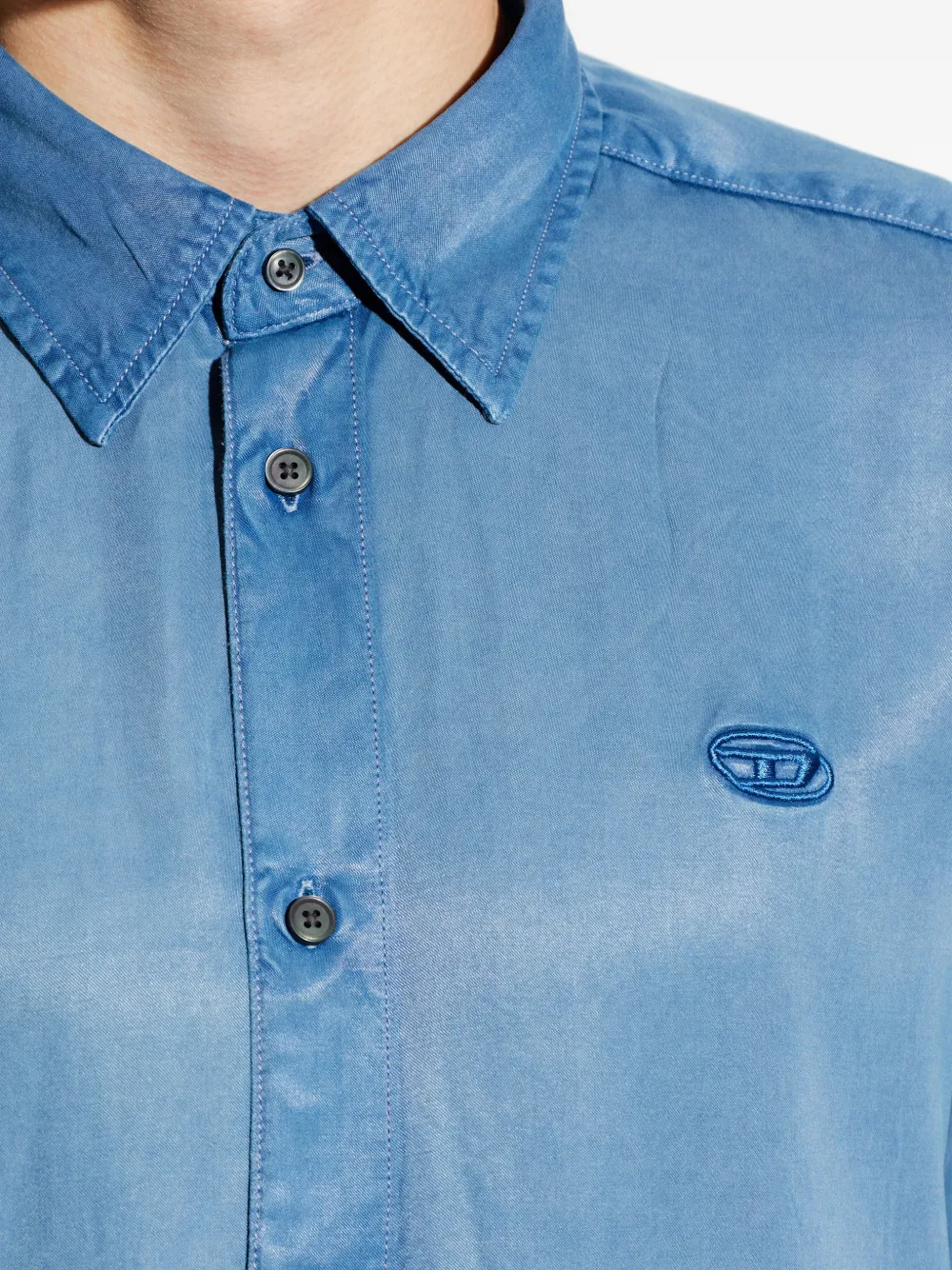 Diesel S-Holg overhemd met logodetail Blauw