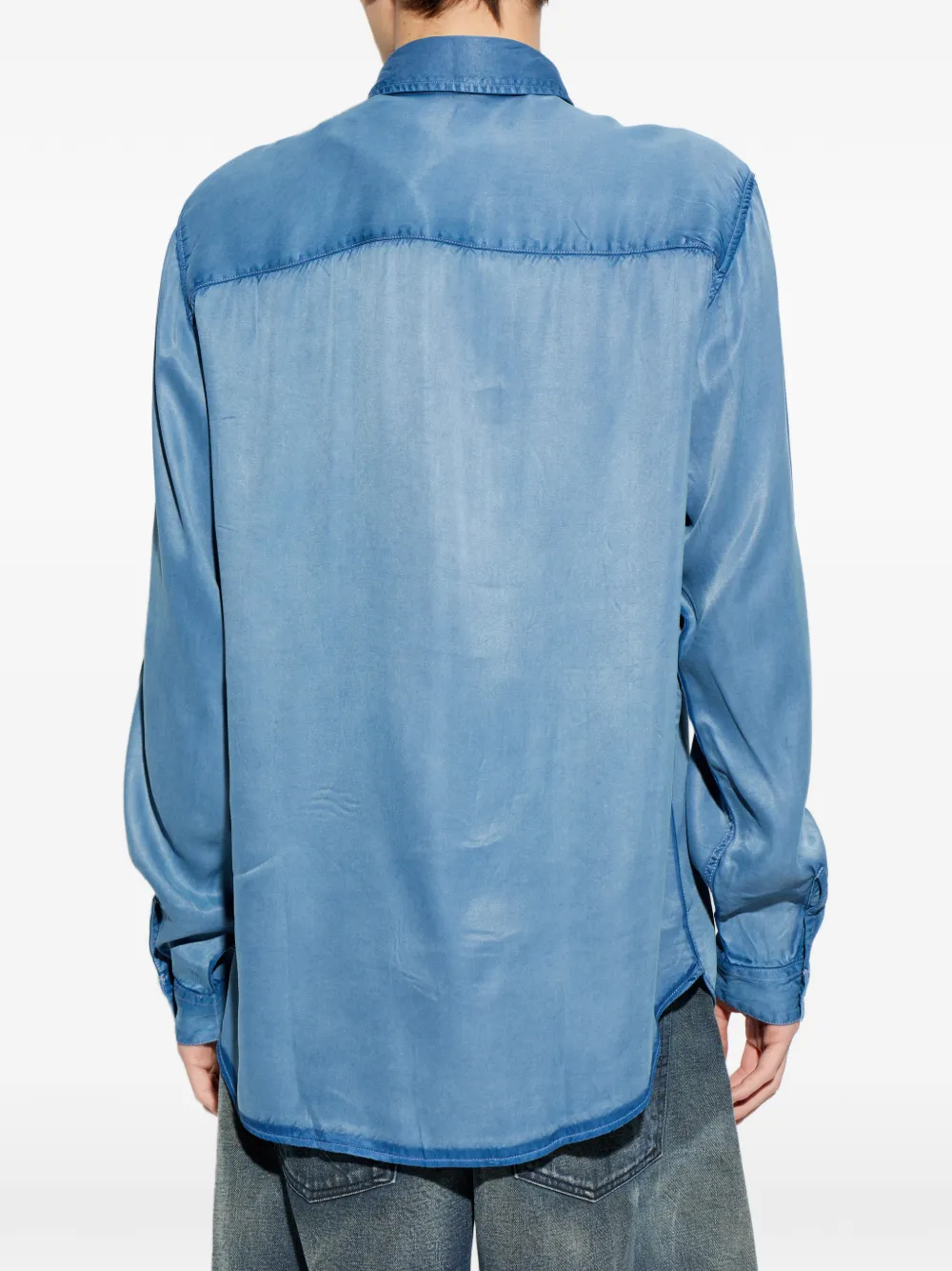 Diesel S-Holg overhemd met logodetail Blauw