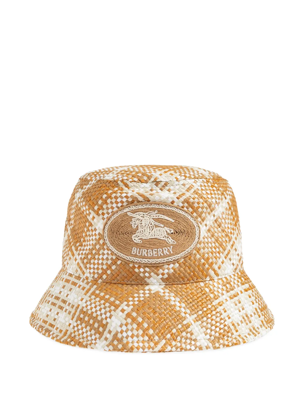 Burberry checked logo-patch bucket hat - Toni neutri