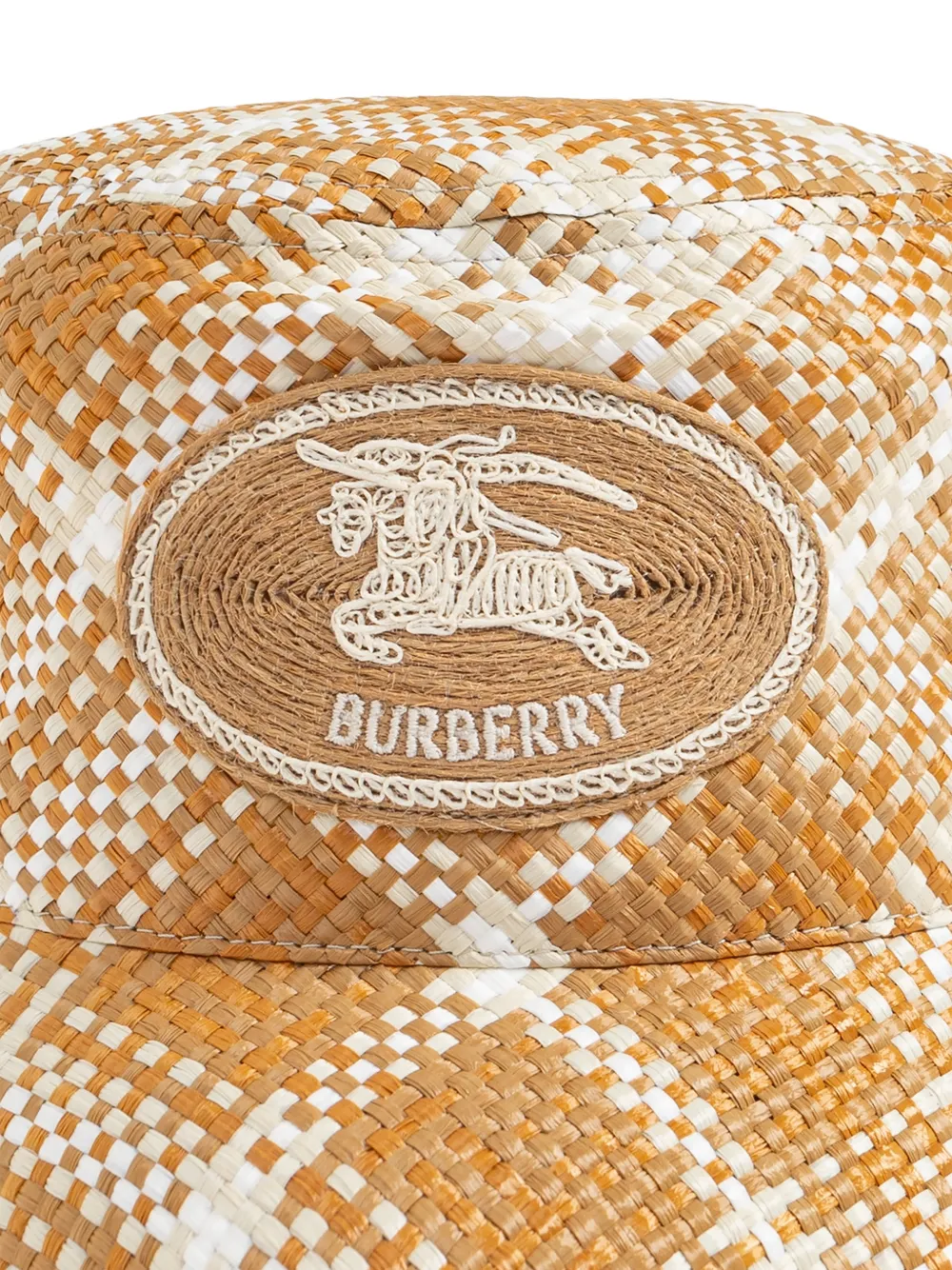  Burberry Checked Logo-patch Bucket Hat - Neutrals 