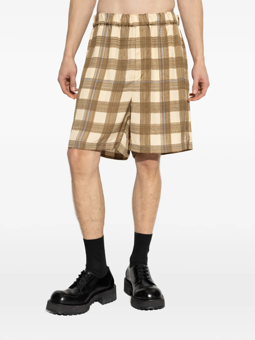  Jil Sander Checked Shorts - Neutrals 