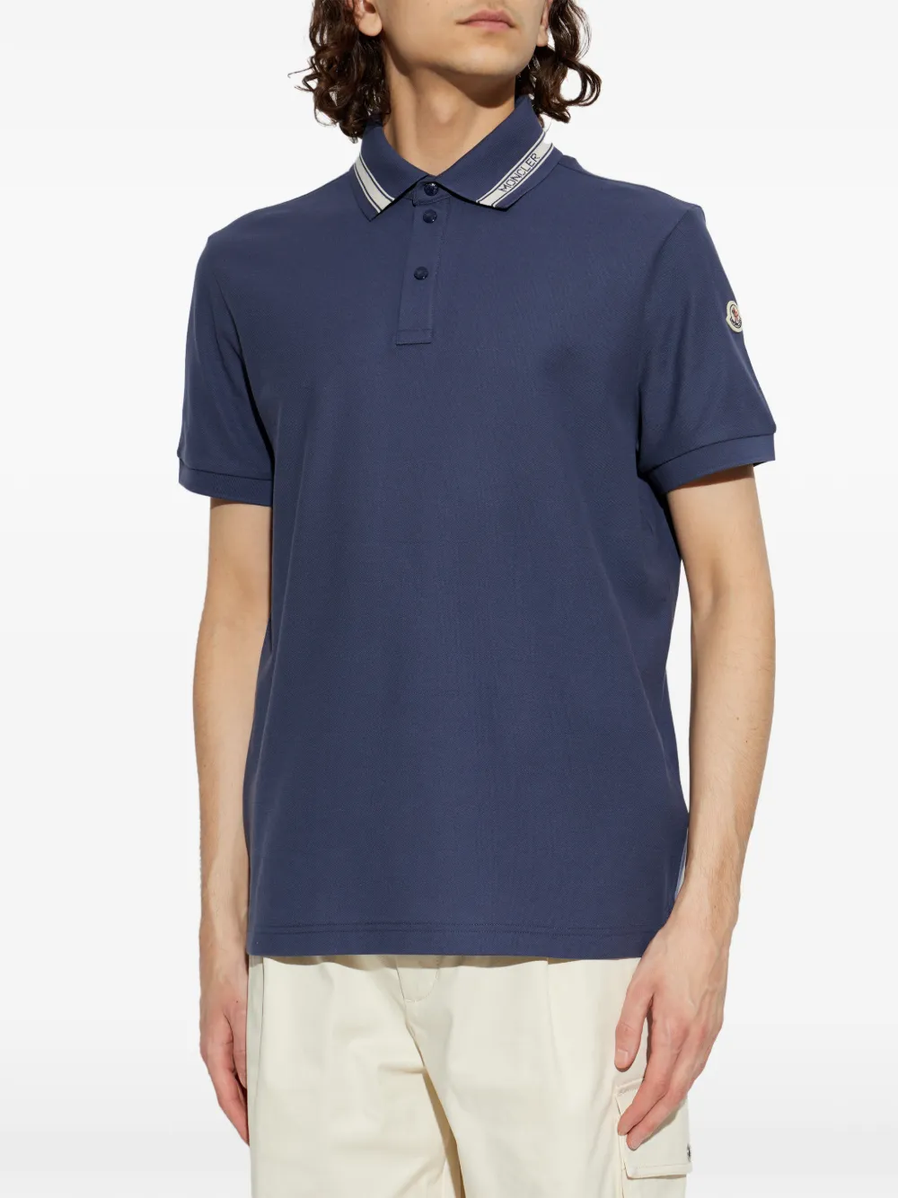 Moncler Blue Polo Shirt 