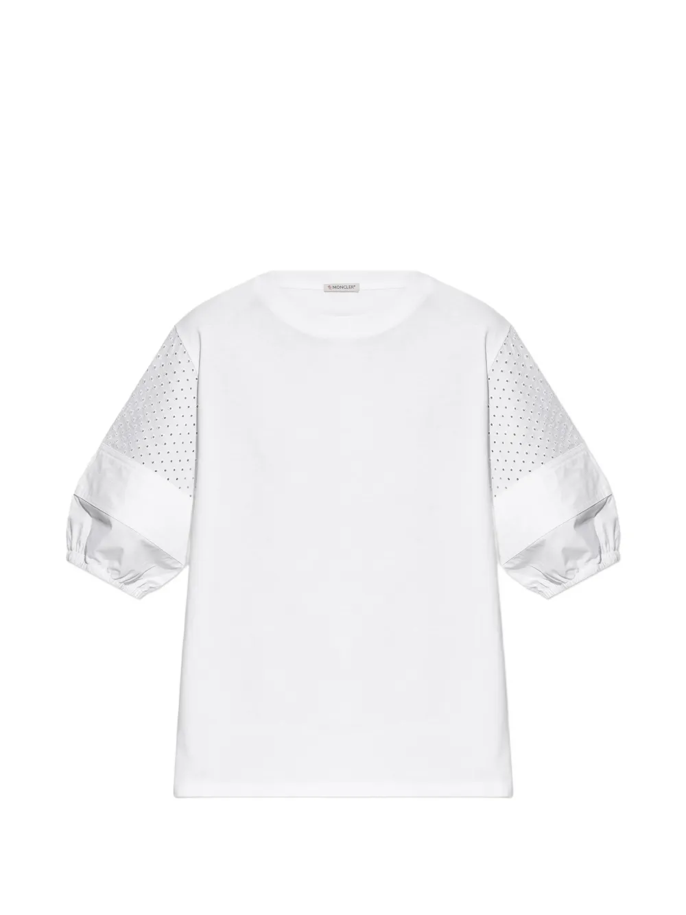 Moncler eyelet-detail T-shirt - Bianco