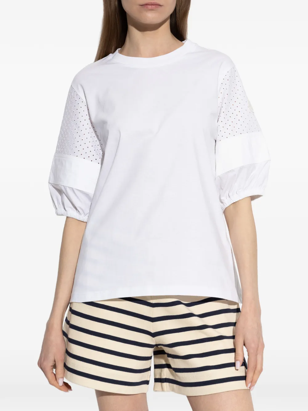 Moncler T-shirt met ringlets Wit