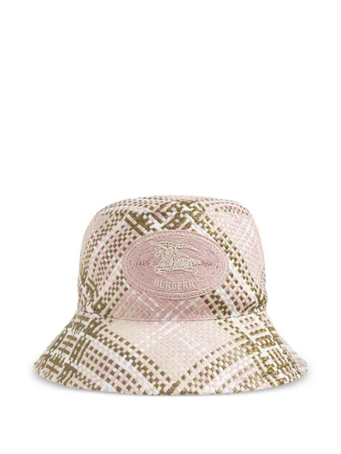 Burberry logo-patch checked bucket hat