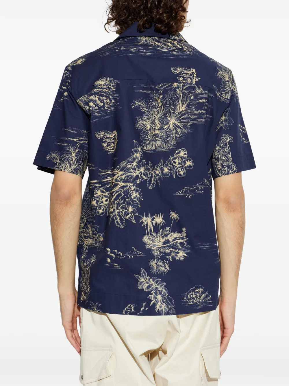 Moncler Overhemd met print Blauw