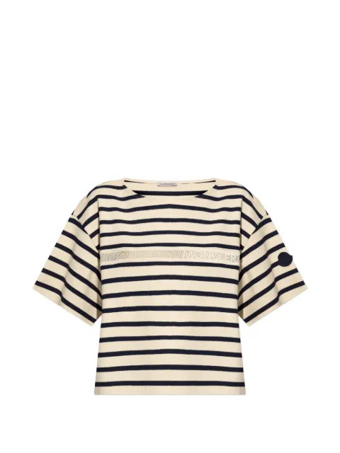 Moncler striped logo-print T-shirt