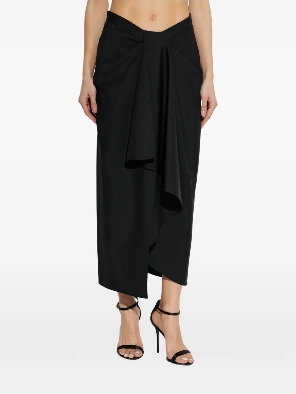 Givenchy Gedrapeerde midi-rok Zwart