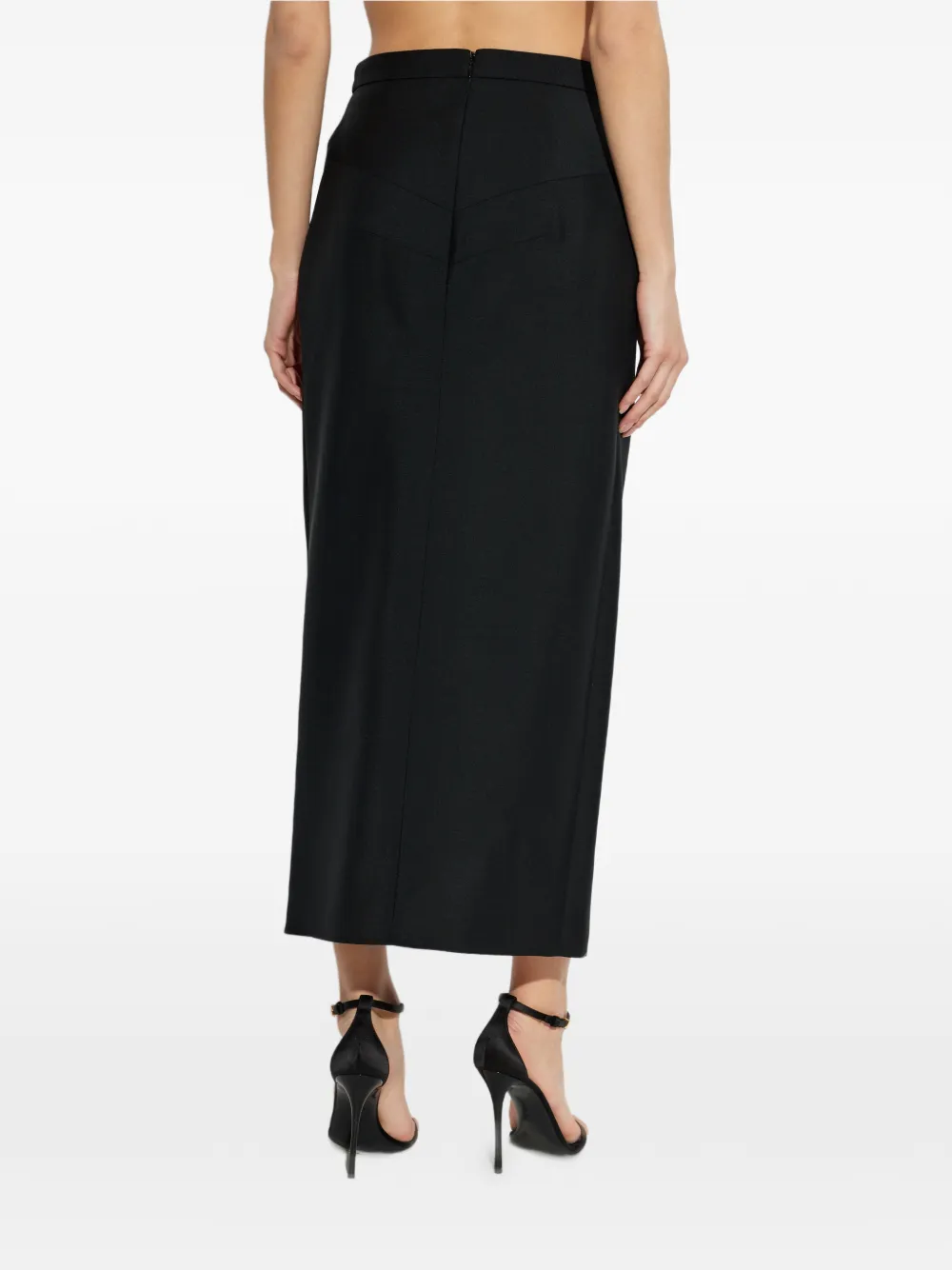 Givenchy Gedrapeerde midi-rok Zwart