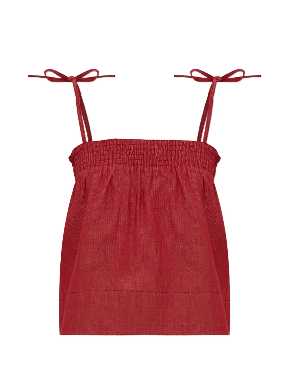 A.P.C. tie-strap smocked top - Rosso