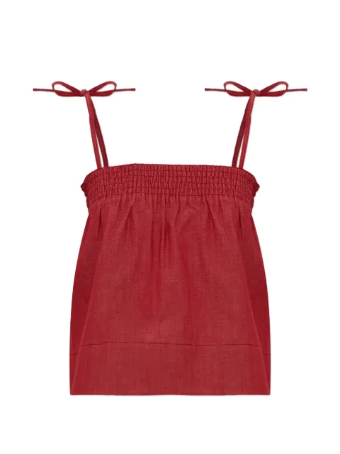 A.P.C. tie-strap smocked top